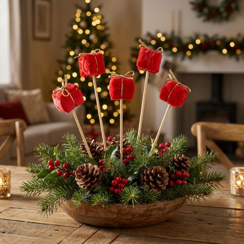 Spina per fiori Confezione natalizia decorazione rossa 2,5 cm 15 pz | Floristik24.it