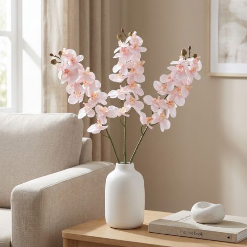 Prodotto Orchidea artificiale rosa Phalaenopsis Real Touch 58 cm