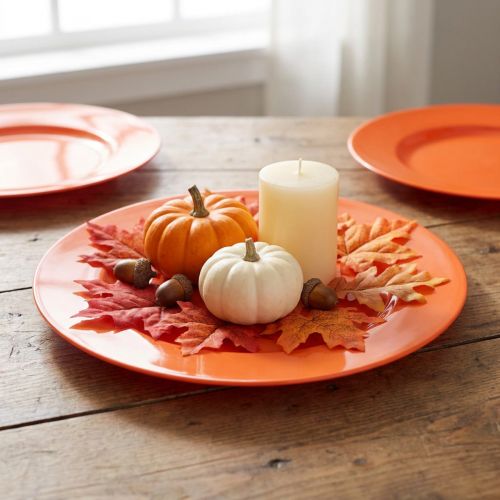 Piatti di plastica arancioni – 28 cm – Ideali per feste e decorazioni – 4 pezzi | Floristik24.it