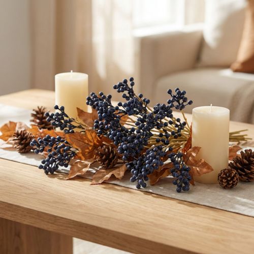 Bacche artificiali piante artificiali blu 28 cm 12 pezzi in un mazzo | Floristik24.it
