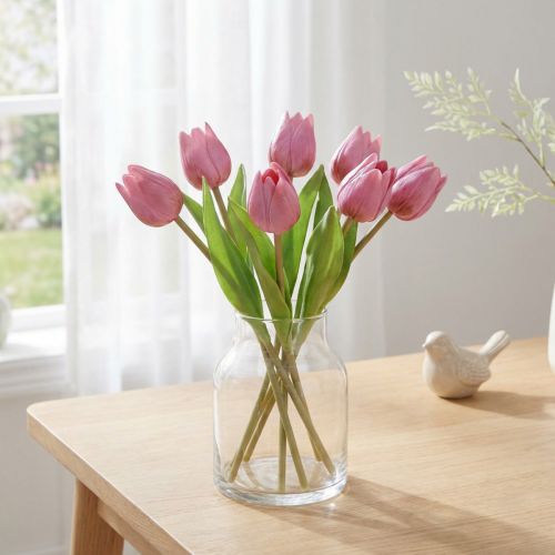 Decorazione floreale Tulipani Fiori artificiali Viola 20cm 6 pezzi | Floristik24.it