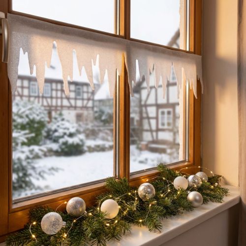 Icicle deco bianco con glitter 2m | Floristik24.it