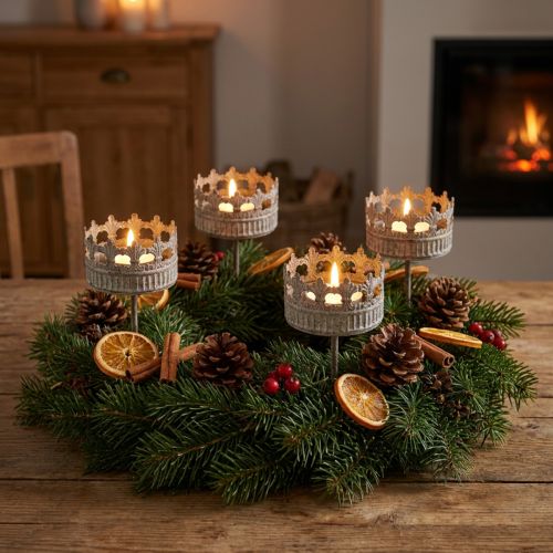 Portacandele per attaccare portacandele tealight antico Ø7cm 4 pezzi | Floristik24.it