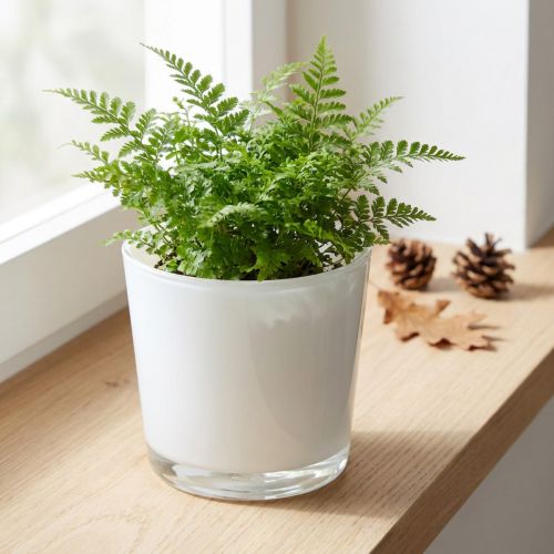 Fioriera in vetro bianco Ø11,5cm H11cm | Floristik24.it