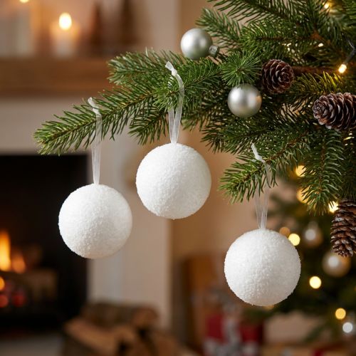 Appendiabiti decorativo per palle di neve neve artificiale Ø5,5 cm 6 pezzi | Floristik24.it