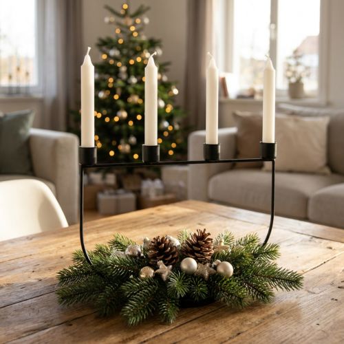 Candeliere, portacandele Corona dell'Avvento 27,5 cm H18,5 cm | Floristik24.it