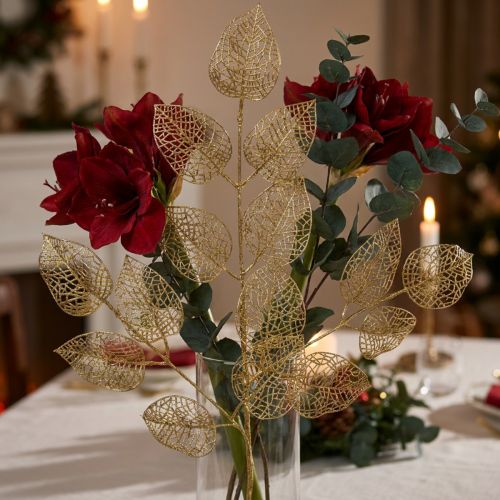 Foglie di scheletro Foglie di salice artificiale Ramo dorato Deco 63 cm | Floristik24.it