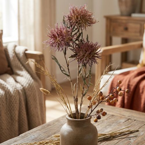 Fiordaliso artificiale fiori artificiali autunnali 3 fiori lilla 48 cm | Floristik24.it