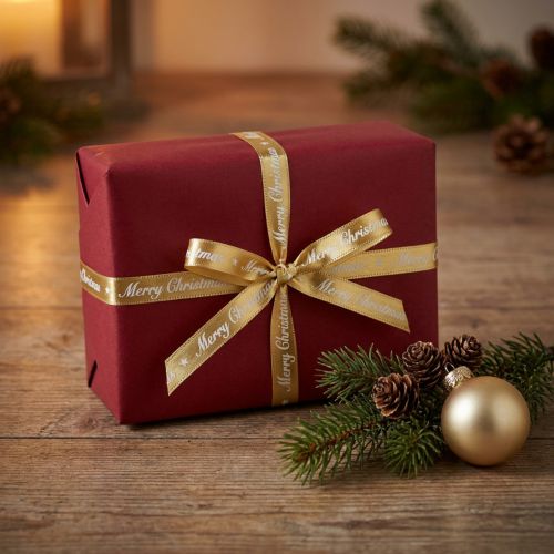 Prodotto Nastro natalizio Nastro Buon Natale Oro Bianco 10mm 20m