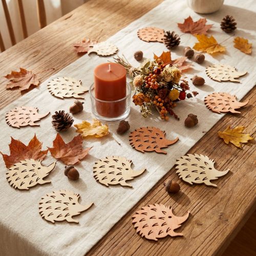 Decorazione autunnale da tavola, decorazione sparsa, riccio, legno, 4 cm di larghezza, 3 cm di altezza, 72 pezzi | Floristik24.it