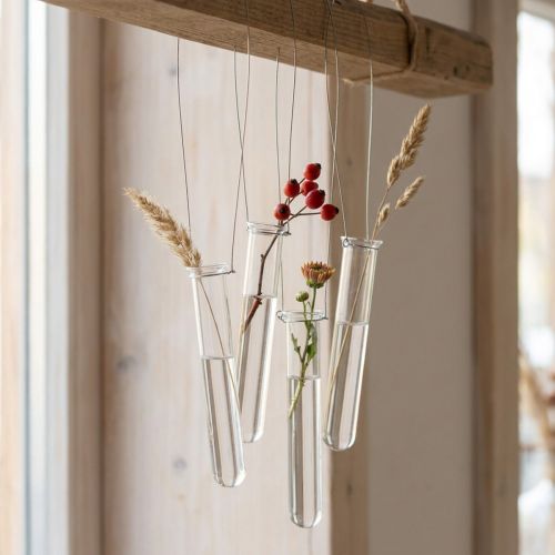 Provetta in vetro decorativo per appendere mini vaso Ø2,4 cm H22,5 cm | Floristik24.it
