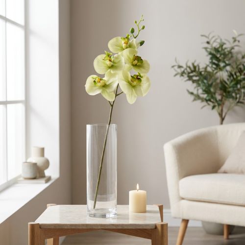 Orchidea Phalaenopsis artificiale giallo verde 85 cm | Floristik24.it