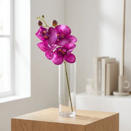 Prodotto Orchidea Phalaenopsis artificiale 4 fiori Fucsia 72 cm