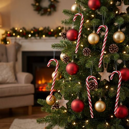 Decorazione albero di Natale bastoncino di zucchero 18 cm 12 pezzi | Floristik24.it