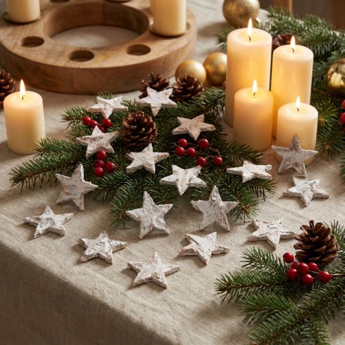 Mini stelle di betulla da 2 cm a 2,5 cm, sbiancate, 150 pezzi | Floristik24.it