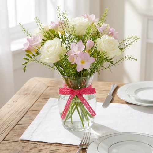 Nastro decorativo nastro decorativo rosa pizzo L9mm L20m | Floristik24.it