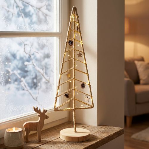 Decorazione per albero di Natale con base in legno metallo naturale 18x12x51cm | Floristik24.it