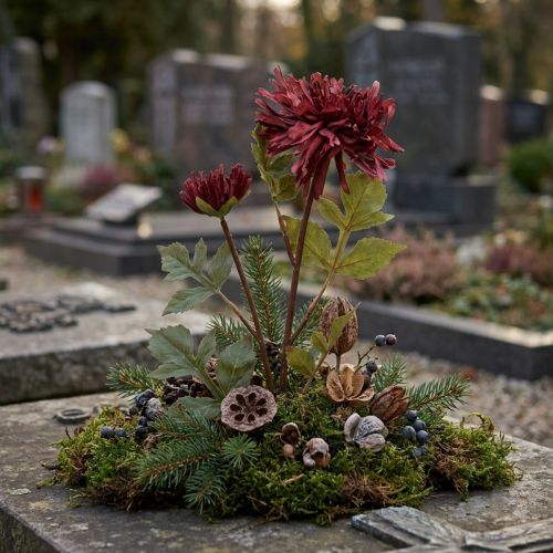 Crisantemo artificiale bordeaux Ø5cm/Ø11cm L70cm | Floristik24.it