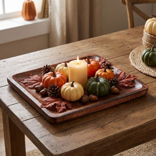 Vassoio decorativo in legno, rettangolare, verniciato marrone scuro, 30×25 cm | Floristik24.it