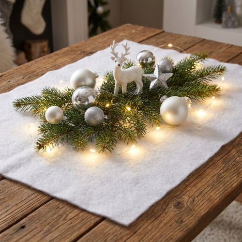 Coperta da neve decorazione neve in bianco decorazione invernale 240×90 cm | Floristik24.it