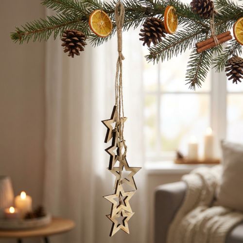 Stelle di legno da appendere Colore naturale 50cm 1pz | Floristik24.it