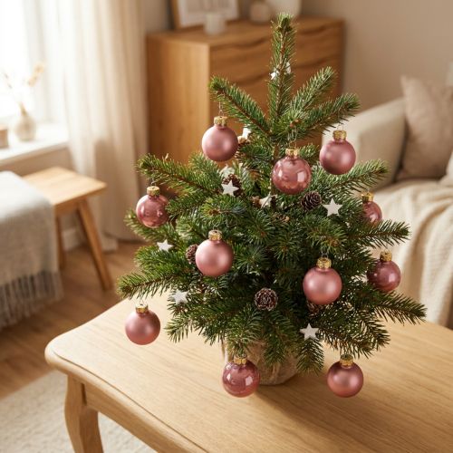Mini palline di Natale in vetro rosa antico Ø2,5cm 22 pezzi | Floristik24.it