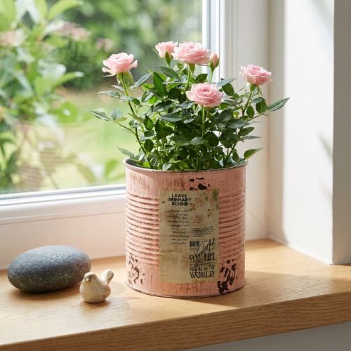 Prodotto Vaso da fiori decorativo in metallo color salmone, Ø15,5 cm, H15 cm