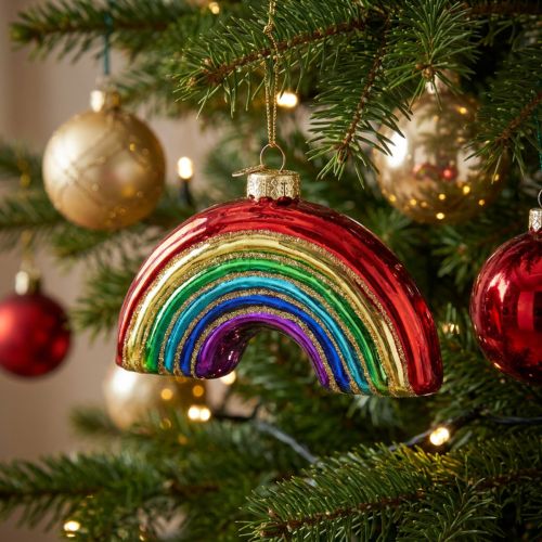 Ornamento arcobaleno in vetro: