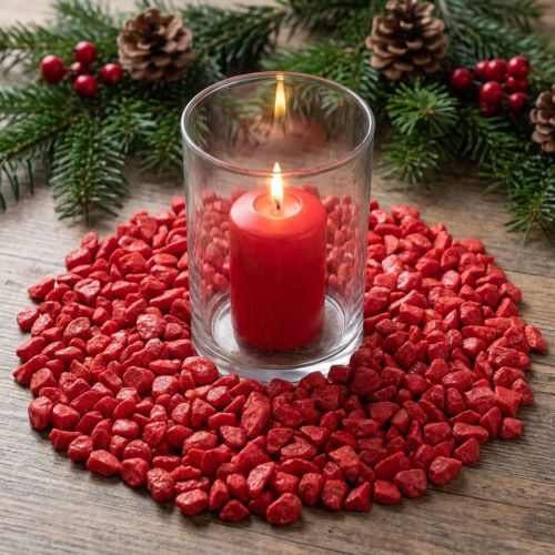 Pietre decorative 9mm - 13mm rosse 2kg | Floristik24.it