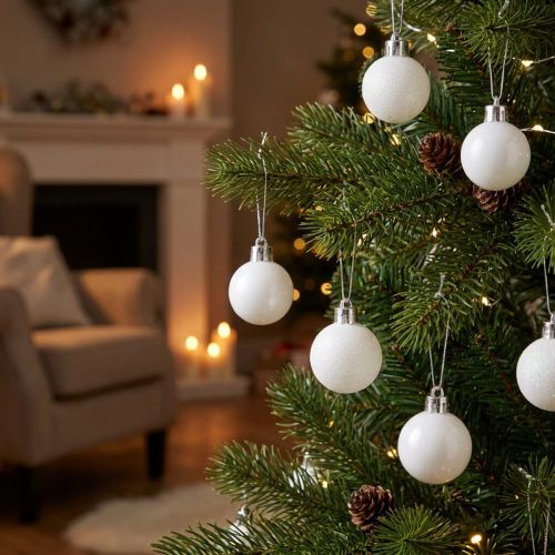 Decorazioni per l'albero di Natale Pallina di Natale bianca 3 cm 14 pezzi | Floristik24.it