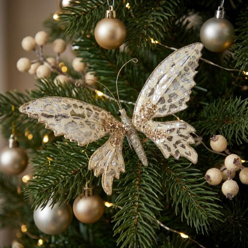 Prodotto Farfalla a morsetto, decorazione albero, Avvento, decorazione matrimonio, clip decorazione L16cm W13cm