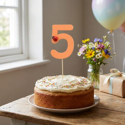 Tappi numerici compleanno 5 tasselli floreali in legno 27,5 cm 16 pz | Floristik24.it