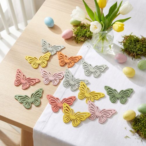 Shaker in legno farfalla decoro cospargere colorato 4,5×3 cm 48 pz | Floristik24.it