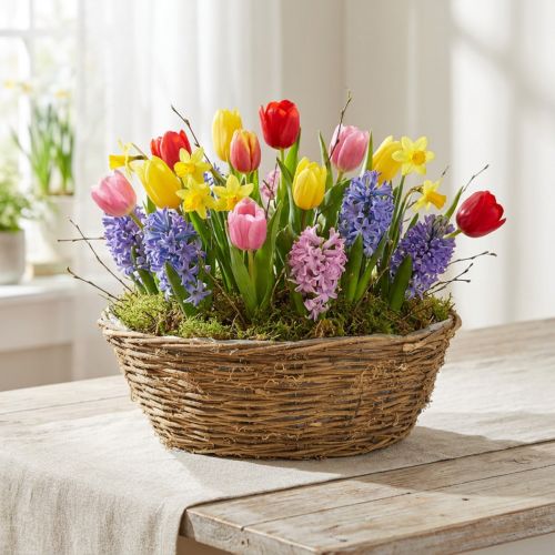 Grande vaso per fiori, cesto per piante rampicanti, Ø40cm H13cm, decorazione naturale, decorazione da tavola, pezzo unico | Floristik24.it