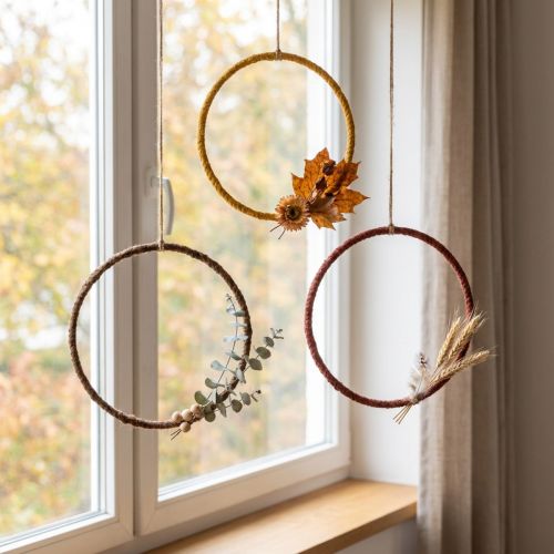 Prodotto Anello decorativo colorato, in juta, giallo, ocra, marrone, Ø20cm, 9 pezzi