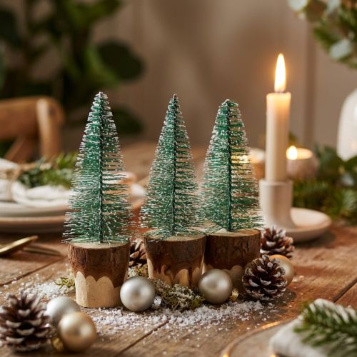 Decorazione natalizia Albero di Natale nevicato 10 cm 8 pezzi | Floristik24.it