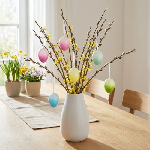 Uova di Pasqua da appendere uova di plastica colorate 4×5,5 cm 10 pz | Floristik24.it