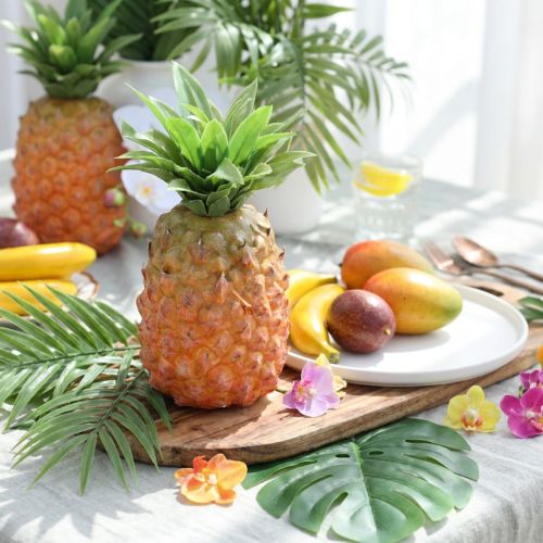 Ananas decorativo artificiale da 26 cm – Frutta artificiale ingannevolmente realistica, frutta decorativa per buffet e vetrine | Floristik24.it