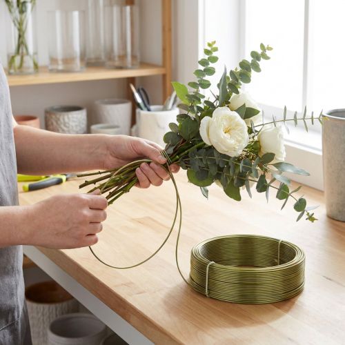 Filo di alluminio Oliva 2mm 500g - Flessibile e malleabile per progetti fai da te, artigianato e fioristica | Floristik24.it
