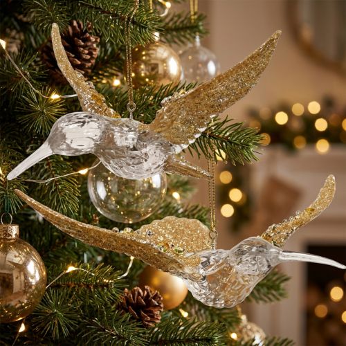 Addobbi per albero di Natale Colibrì Uccello 11,5/14 cm Set di 2 | Floristik24.it