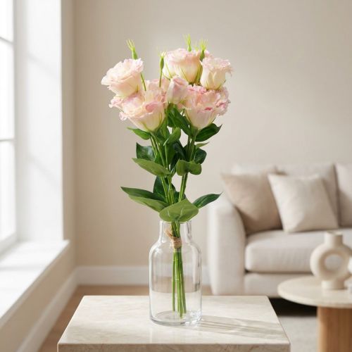 Fiori artificiali Eustoma Lisianthus rosa crema 52 cm 5 pz | Floristik24.it