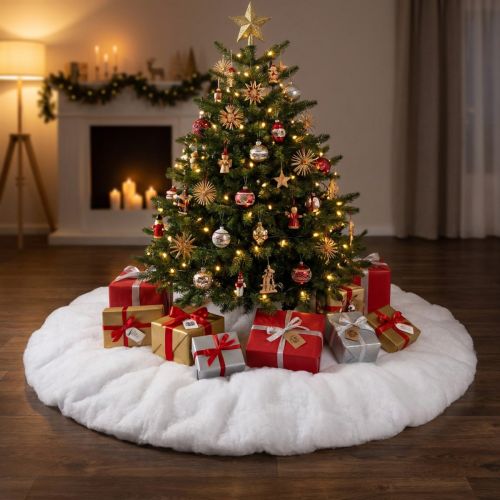 Coperta per albero di Natale rotonda base innevata Ø100cm | Floristik24.it
