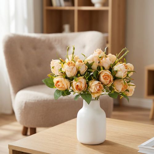 Bouquet di rose artificiali, decorazione realistica per la zona giorno, 31 cm, 3 pezzi | Floristik24.it