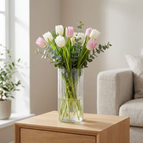 Vaso in vetro di alta qualità per composizioni decorative in case moderne, 24 cm | Floristik24.it