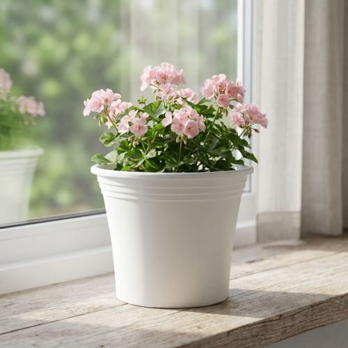 Vaso in plastica “Irys” bianco Ø25cm H21cm 1 pz | Floristik24.it