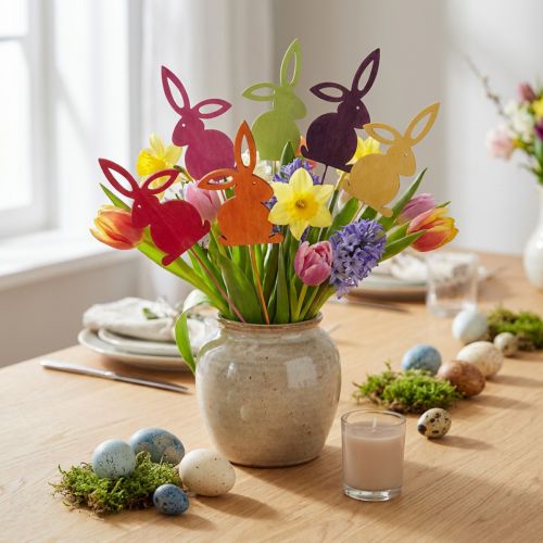 Tappi per fiori in legno con coniglietto pasquale Coniglietti pasquali 30,5 cm 18 pz | Floristik24.it