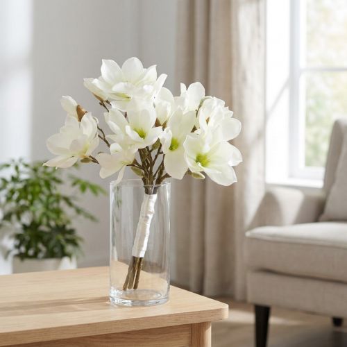 Mazzo di magnolia bianco 40 cm 5 pz | Floristik24.it