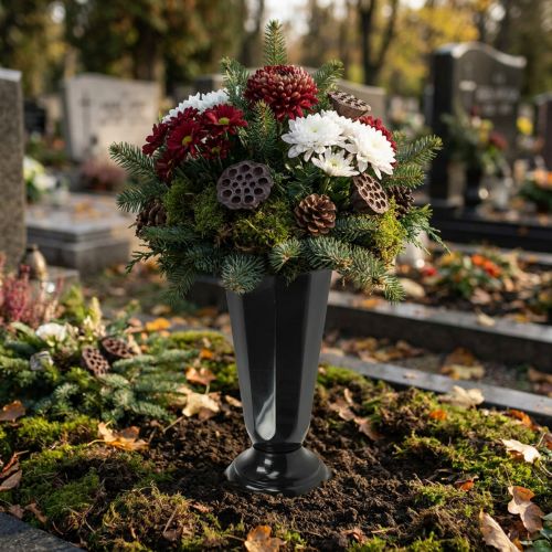 Vaso da incastonatura Szwed nero Ø23cm 1 pz | Floristik24.it