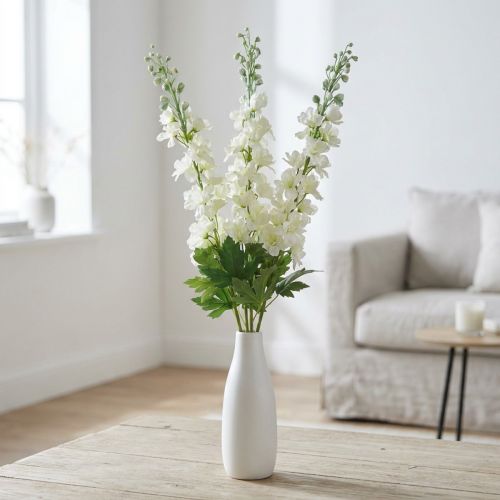 Delphinium Bianco Artificiale Delphinium Fiori Di Seta Fiori Artificiali 3 Pezzi | Floristik24.it