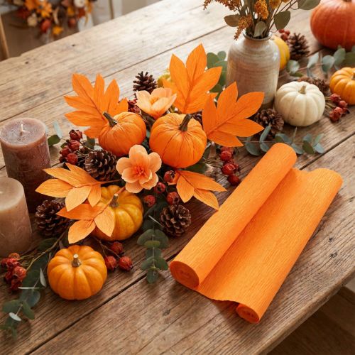 Carta crespa fiorista arancione chiaro 50x250cm | Floristik24.it